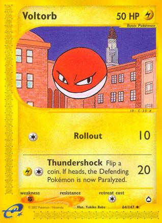 Voltorb (64) - Reverse Holofoil Aquapolis - Uncommon