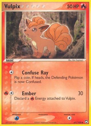 Vulpix 069 - Reverse Holofoil Power Keepers - Common