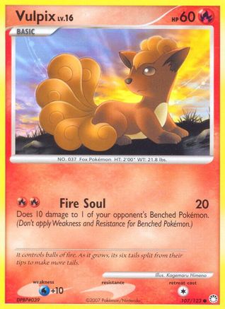 Vulpix 107 - Reverse Holofoil Mysterious Treasures - Common