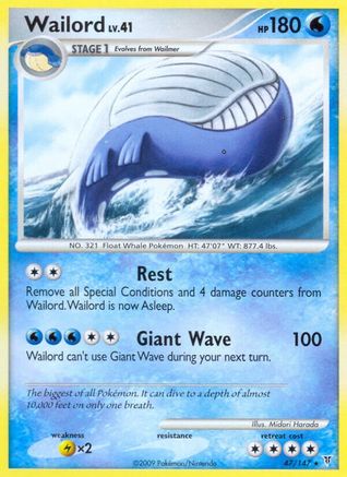 Wailord - Reverse Holofoil Supreme Victors - Rare