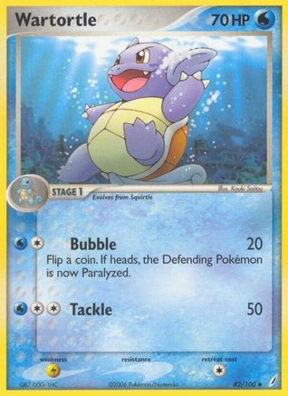 Wartortle - 042/100/100 - Reverse Holofoil Crystal Guardians - Uncommon