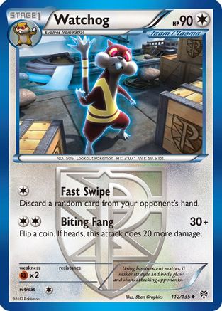 Watchog (Team Plasma) (112) - Reverse Holofoil Plasma Storm - Uncommon