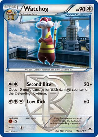 Watchog (Team Plasma) (113) - Reverse Holofoil Plasma Storm - Rare