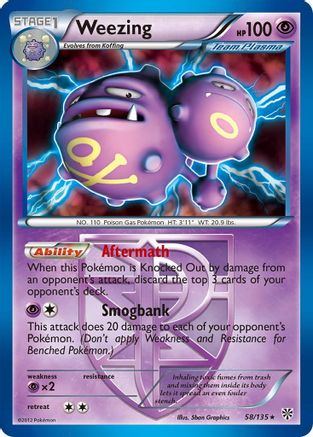 Weezing (Team Plasma) 058 - Holofoil Plasma Storm - Holo Rare