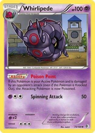 Whirlipede - Reverse Holofoil Boundaries Crossed - Uncommon