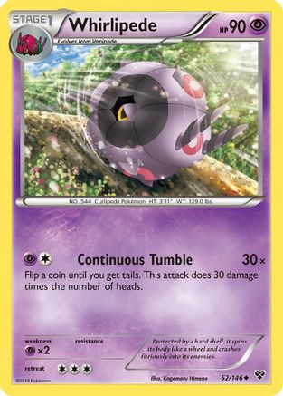 Whirlipede - Reverse Holofoil XY Base Set - Uncommon