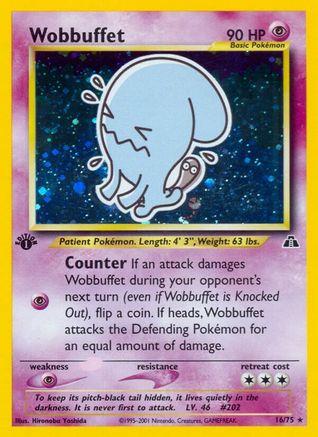 Wobbuffet (16) (16) 016/75 - 1st Edition Holofoil Neo Discovery - Holo Rare