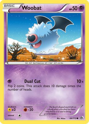 Woobat - Reverse Holofoil Legendary Treasures - Common
