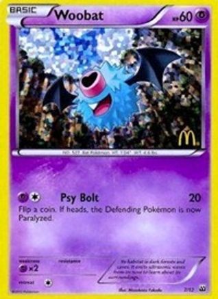 Woobat - 7/12/12 - Holofoil McDonalds Promos 2012 - Promo