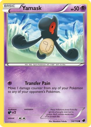 Yamask (54) - Reverse Holofoil Plasma Freeze - Common