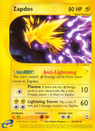 Zapdos - Reverse Holofoil Aquapolis - Rare