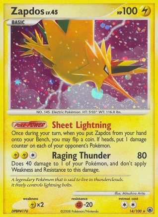 Zapdos - Holofoil Majestic Dawn - Holo Rare
