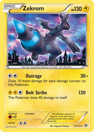 Zekrom 051 - Holofoil Legendary Treasures - Holo Rare