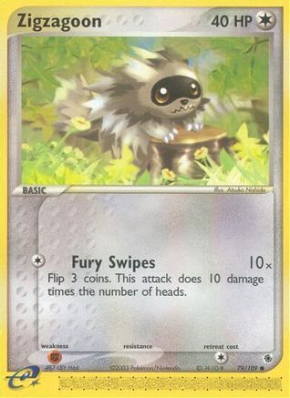 Zigzagoon - Reverse Holofoil Ruby and Sapphire - Common