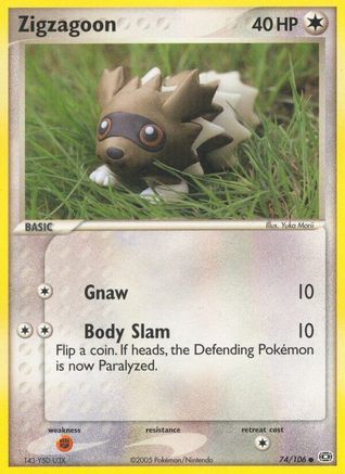 Zigzagoon - Reverse Holofoil Emerald - Common