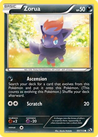 Zorua 089 - Reverse Holofoil Legendary Treasures - Common