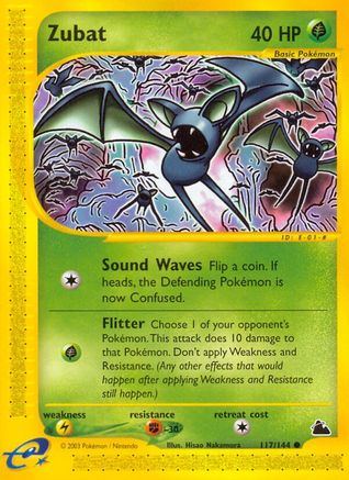 Zubat (117) - Reverse Holofoil Skyridge - Common
