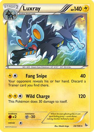 Luxray 034/106 - Reverse Holofoil XY Flashfire - Rare