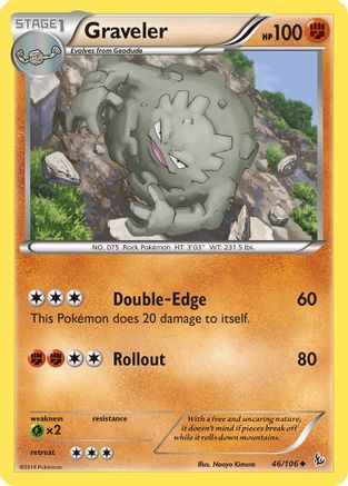 Graveler 046 - Reverse Holofoil XY Flashfire - Uncommon