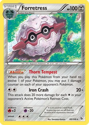 Forretress 060/106 - Reverse Holofoil XY Flashfire - Rare