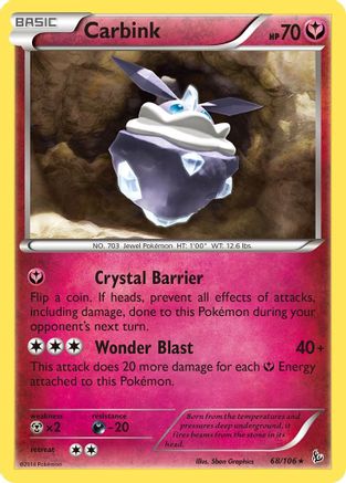 Carbink 068 - Holofoil XY Flashfire - Holo Rare