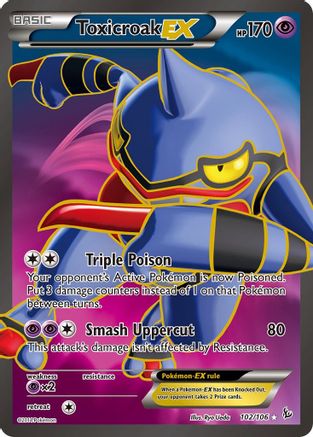 Toxicroak EX (102 Full Art) (102 Full Art) 102 - Holofoil XY Flashfire - Ultra Rare