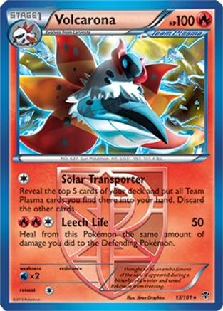 Volcarona - 13/101 (BW Plasma Blast)/101 - Holofoil Deck Exclusives - Holo Rare