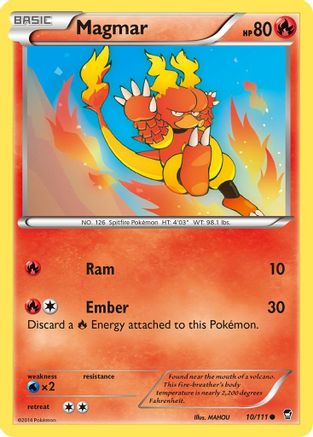 Magmar 010 - Reverse Holofoil XY Furious Fists - Common