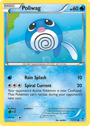 Poliwag 015 - Reverse Holofoil XY Furious Fists - Common