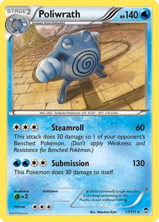 Poliwrath 017 - Reverse Holofoil XY Furious Fists - Holo Rare