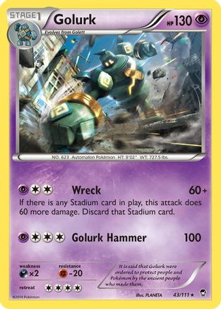 Golurk 043 XY Furious Fists - Rare