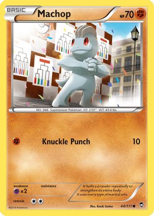 Machop 044 - Reverse Holofoil XY Furious Fists - Common
