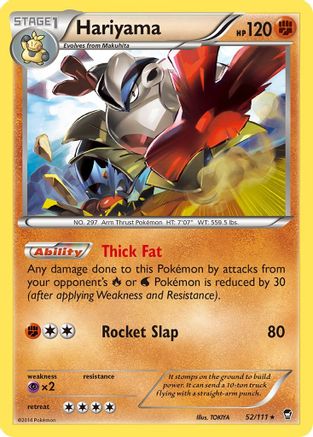 Hariyama 052 - Reverse Holofoil XY Furious Fists - Rare