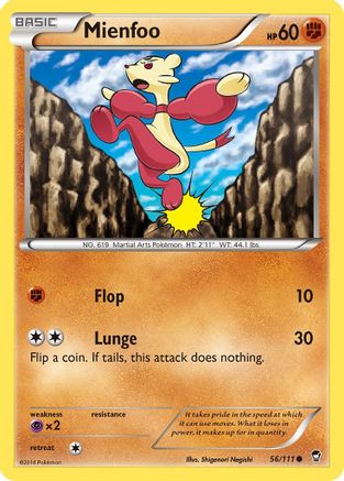Mienfoo 056 - Reverse Holofoil XY Furious Fists - Common