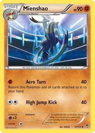 Mienshao 057 - Reverse Holofoil XY Furious Fists - Uncommon