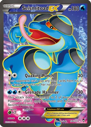 Seismitoad EX (106 Full Art) (106 Full Art) 106/111 - Holofoil XY Furious Fists - Ultra Rare