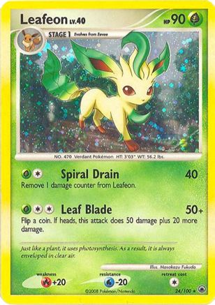 Leafeon - 24/100 (DP Majestic Dawn)/100 - Holofoil Deck Exclusives - Holo Rare