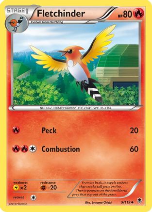 Fletchinder - Reverse Holofoil XY Phantom Forces - Uncommon