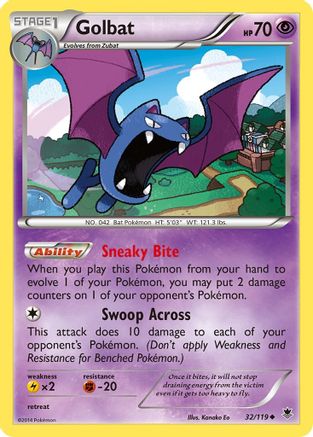 Golbat 032 - Reverse Holofoil XY Phantom Forces - Uncommon