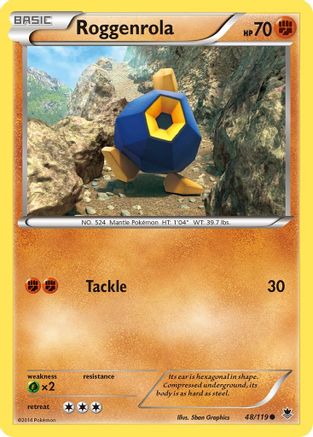 Roggenrola - Reverse Holofoil XY Phantom Forces - Common