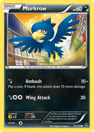 Murkrow 051/119 - Reverse Holofoil XY Phantom Forces - Common
