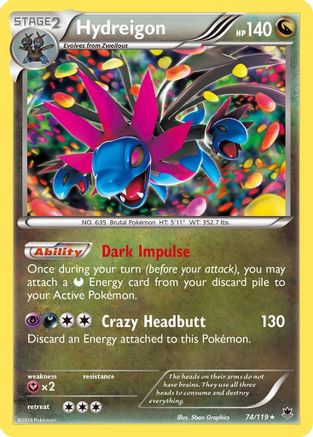 Hydreigon 074 - Holofoil XY Phantom Forces - Holo Rare