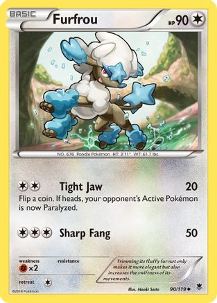 Furfrou 090 - Reverse Holofoil XY Phantom Forces - Uncommon