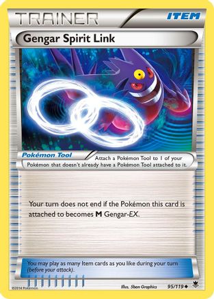 Gengar Spirit Link 095 - Reverse Holofoil XY Phantom Forces - Uncommon