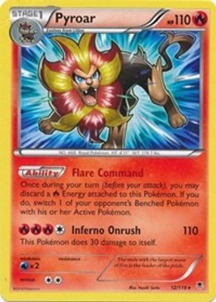 Pyroar - 12/119 (XY Phantom Forces)/119 Deck Exclusives - Rare