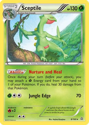 Sceptile 008 - Reverse Holofoil XY Primal Clash - Rare