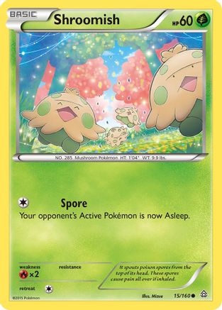 Shroomish 015 - Reverse Holofoil XY Primal Clash - Common