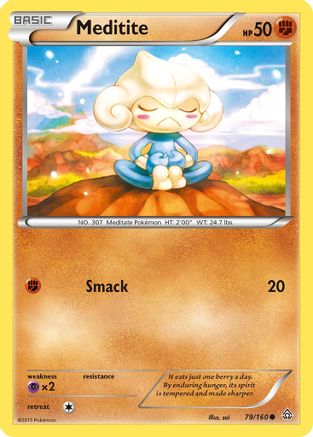 Meditite - Reverse Holofoil XY Primal Clash - Common