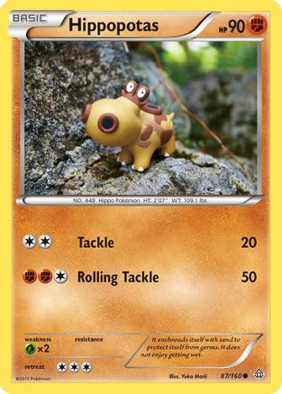 Hippopotas 087 - Reverse Holofoil XY Primal Clash - Common