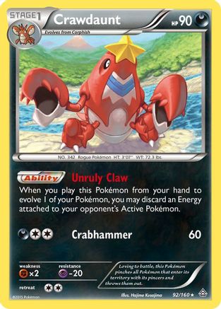 Crawdaunt - Holofoil XY Primal Clash - Holo Rare